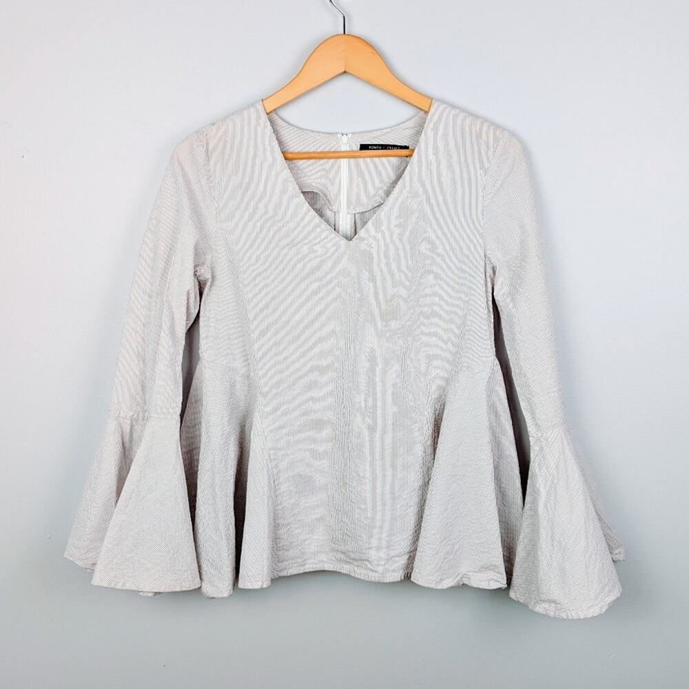 Romeo and Juliet Couture Striped Bell Sleeve Top